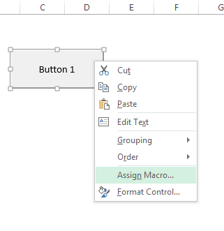Assign A button To Excel Macro2