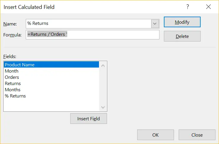 Create A Custom Calculated Field In A Pivot Table