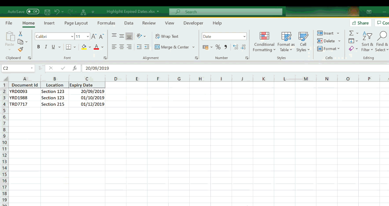 highlight cells with conditional formatting  and the today function