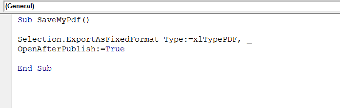 VBA macro Export Excel Selected Range To PDF