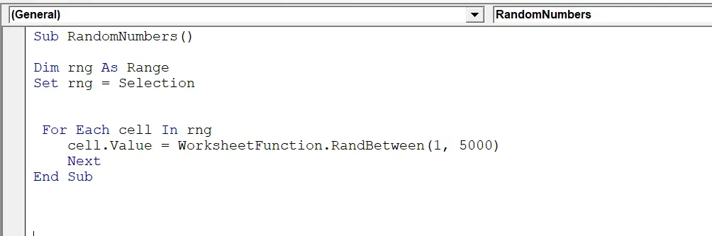 Excel Random Number generation with a macro